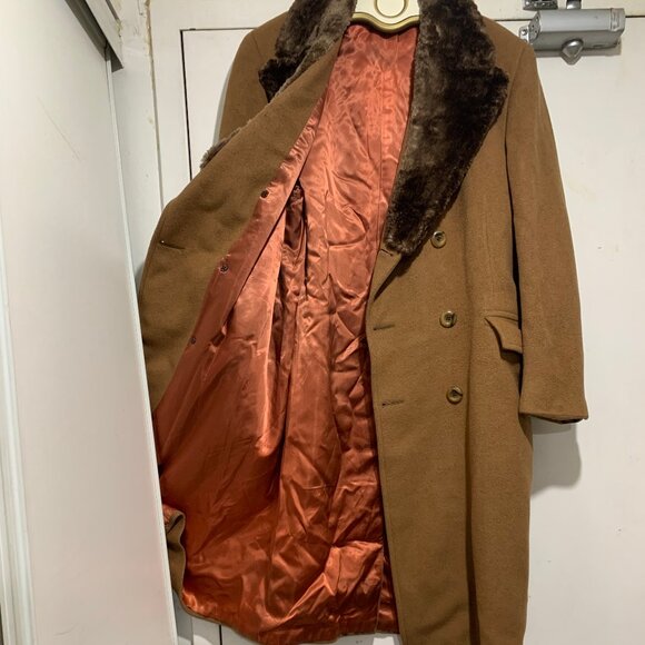 VINTAGE STOLLERY'S WOOL DOUBLE BREAST TRENCH COATS SIZE L - Picture 7 of 15